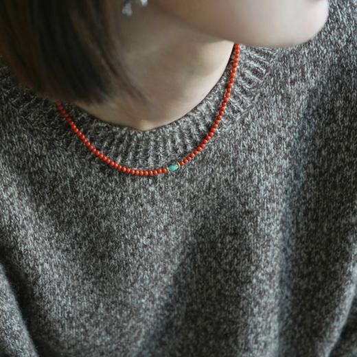 事事如意倪妮南红小米珠项链川料柿子红国风新春锁骨链手串简约女 商品图6