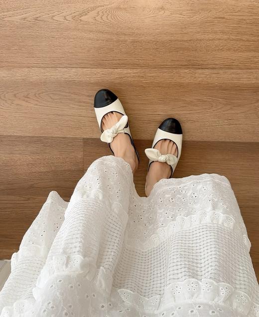 小香珍妮头层牛皮小羊皮内增高蝴蝶结芭蕾鞋 商品图5