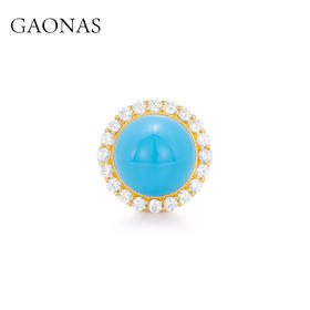 GAONAS 新中式蓝色圆戒指 11397JG