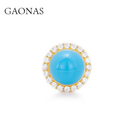 GAONAS 新中式蓝色圆戒指 11397JG 商品图0