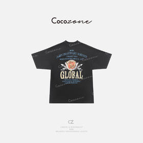 COCO ZONE 刘一一 【100棉】圆领美式撞色字母T恤CD1A0603