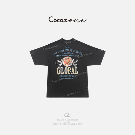 COCO ZONE 刘一一 【100棉】圆领美式撞色字母T恤CD1A0603 商品图0