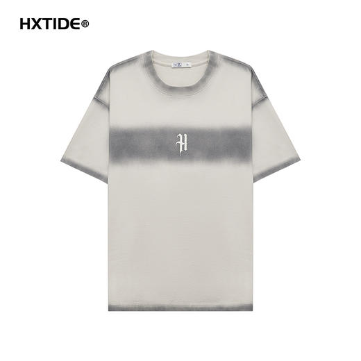 【断码清仓】HX 夏季圆领短袖阔版纯棉T恤复古喷染C102520191101 商品图5