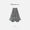 COCO ZONE 刘一一  复古格纹斜裁荷叶边半身裙CD2A0771 商品缩略图0