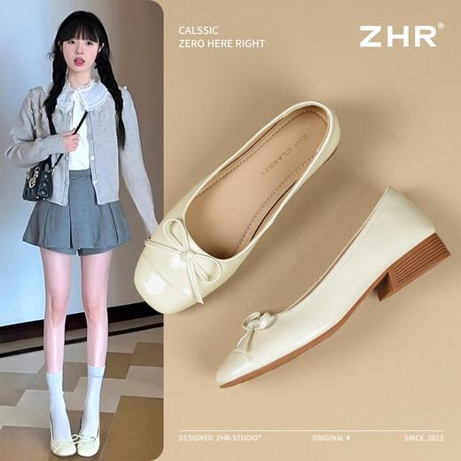 ZHR法式平底浅口单鞋女2025新款舒适轻便奶奶鞋软底ins百搭小皮鞋 商品图0
