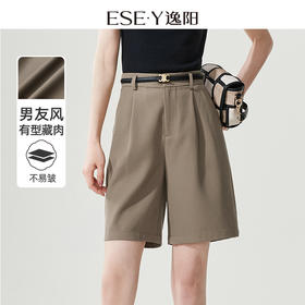 【夏季五分短裤】逸阳高腰A字宽松显瘦西装休闲短裤子0283
