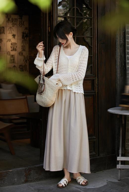 夏季防晒清凉镂空法式浪漫V领荷叶袖开衫罩衫 商品图9