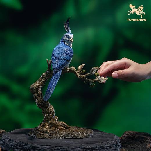 铜师傅《铜师傅百鸟集》之白喉鹊鸦 客厅桌面铜摆件 家居工艺品 商品图4