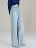 美洋春夏款海盐气泡丹宁回潮直筒小阔腿牛仔裤 商品缩略图2