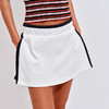 NUTHa字运动短裙半身裙撞色拉链开衩网球裙 深藏青/白色 商品缩略图0