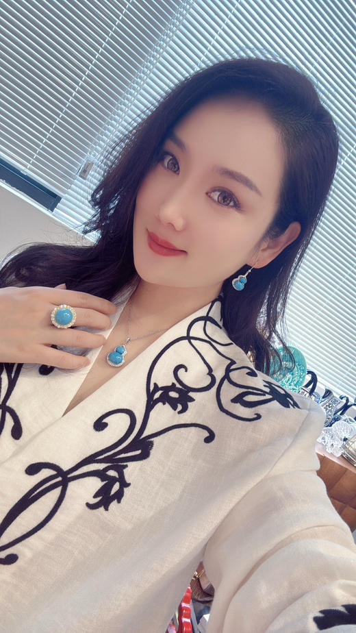 GAONAS 新中式蓝色圆戒指 11397JG 商品图5