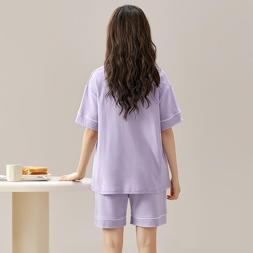 自然醒青梨家居服睡衣女款夏季100纯棉短袖短裤夏天家居服女士夏款套装可外穿QH 商品图1