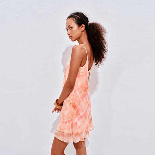 NUTH 度假印花双层吊带连衣裙轻薄微透连衣裙短裙 商品图4