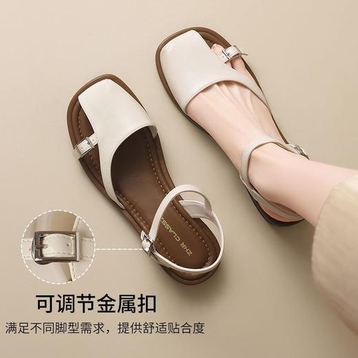 ZHR网红包头凉鞋女2025新款高级浅口小皮鞋洋气小香风优雅凉鞋女 商品图7