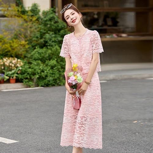 时尚洋气减龄蕾丝拼接，上衣半身裙两件套MEIQIN5593 商品图3