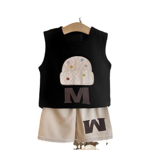 2024夏新款儿童背心套装宝宝短袖短裤两件套夏季童装韩版潮童套装 商品图4