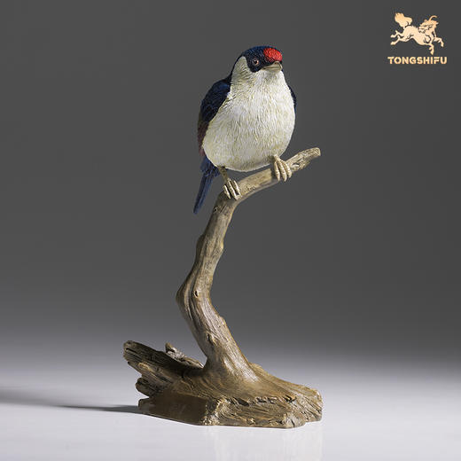 铜师傅《铜师傅百鸟集》之针尾娇鹟 客厅桌面铜摆件 家居工艺品 商品图2