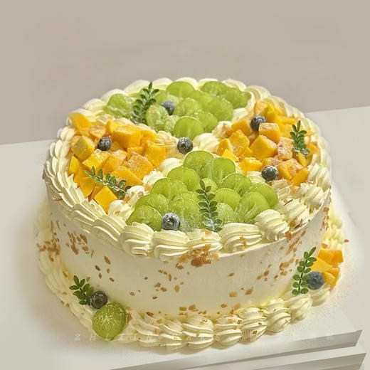 【水果四宫格】水果色彩斑斓-水果夹心生日蛋糕 商品图1