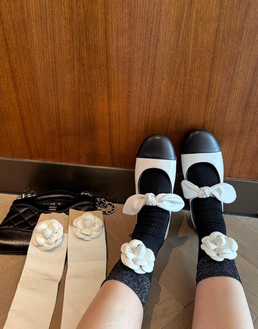 小香珍妮头层牛皮小羊皮内增高蝴蝶结芭蕾鞋 商品图1