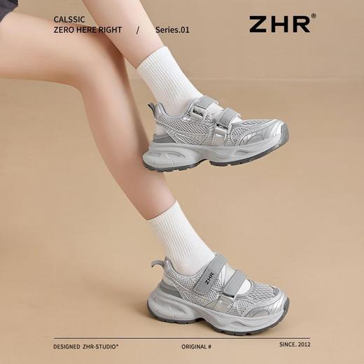ZHR则则5CM增高镂空老爹鞋女夏季网面透气魔术贴运动老爹凉鞋女鞋 商品图9