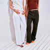 NUTH修身直筒工装裤撞色线水洗工装裤女 白色 商品缩略图4