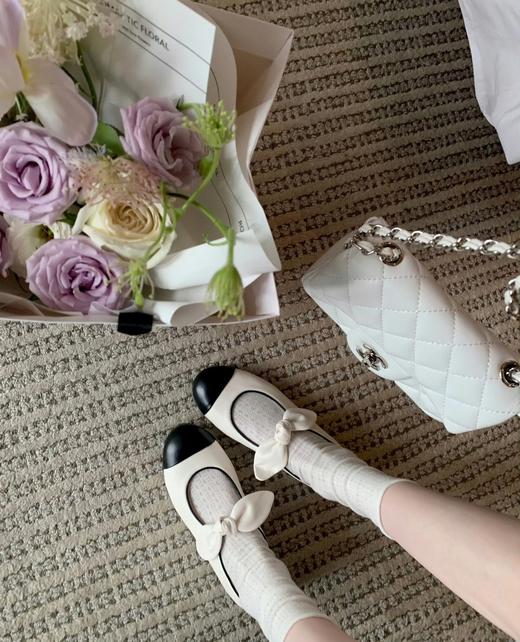 小香珍妮头层牛皮小羊皮内增高蝴蝶结芭蕾鞋 商品图8