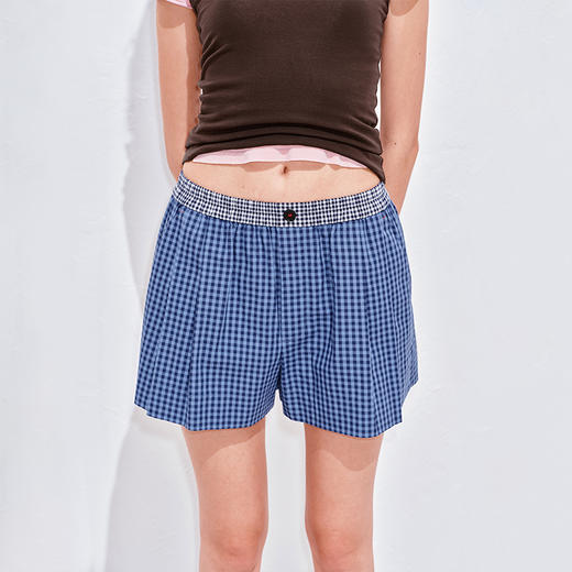 NUTH复古撞色格子宽松短裤女夏外穿 商品图3