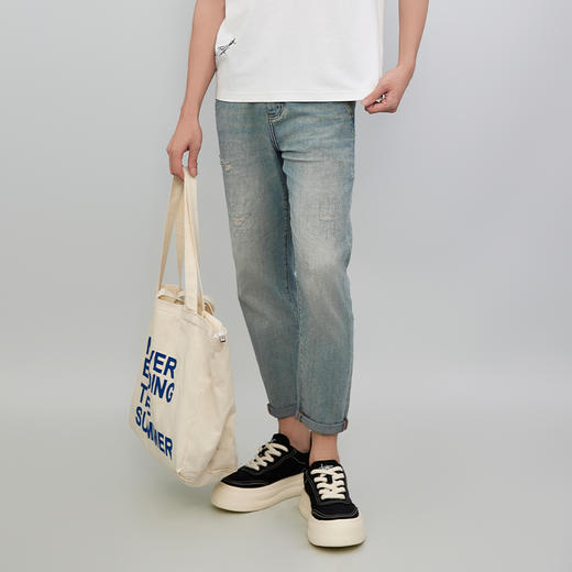 【新品上市】HX 夏季水洗牛仔九分裤合体版型复古S210520039101 商品图0