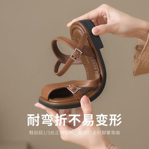 ZHR网红包头凉鞋女2025新款高级浅口小皮鞋洋气小香风优雅凉鞋女 商品图8