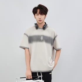 【断码清仓】HX 夏季圆领短袖阔版纯棉T恤复古喷染C102520191101