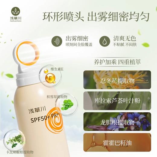 【立减40】⭐️79元3瓶水晶款浅草川戴森头防晒霜喷雾180ml/瓶  学生军训专用身体防紫外线防汗水男女正品 商品图2