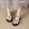 ZHR时尚厚底凉鞋2025夏季新款百搭一字女鞋小众ins蝴蝶结增高凉鞋 商品缩略图5