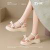 ZHR时尚厚底凉鞋2025夏季新款百搭一字女鞋小众ins蝴蝶结增高凉鞋 商品缩略图9