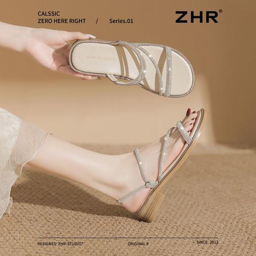 ZHR则则两穿水钻凉鞋女2025夏季新款时尚百搭平底拖鞋外穿凉拖鞋 商品图0