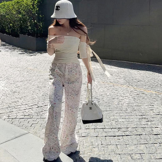 清仓捡漏 张林超LIN BOUTIQUE 香奶奶（小鱼童梦）阔腿涂鸦油画牛仔裤女 商品图4