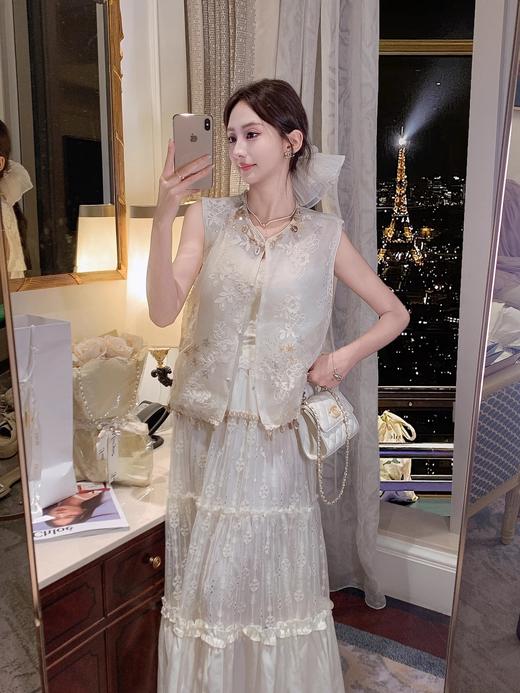 张心子【织梦】气质新中式国风蕾丝花背心马甲 U2504044 商品图4