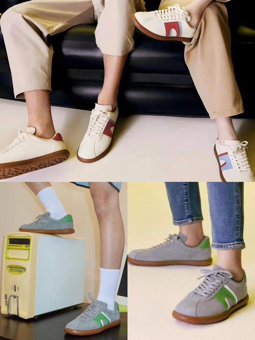 427-1 纯圆正 camp情侣款 内外全皮德训鞋 亲肤透气 光脚也能暴走 商品图0