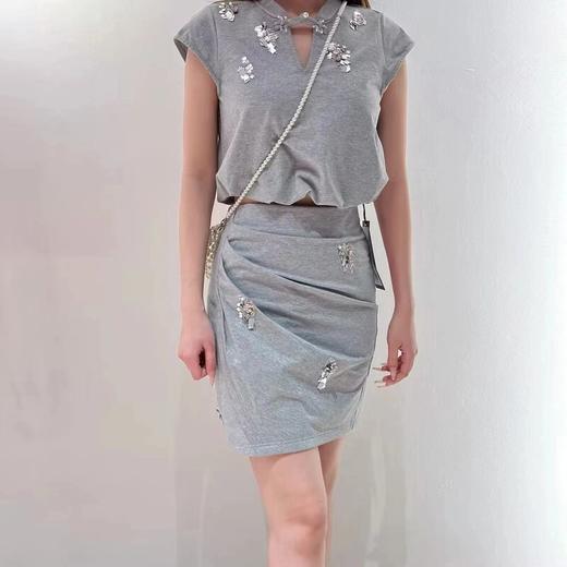 MAXRIENY2025年春夏新款休闲日常抽褶半裙格蕾系包臀高腰显瘦(货号:MF86SK003) 商品图1