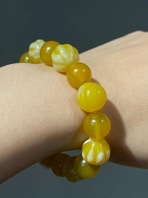 鹅黄玛瑙珠手链与耳坠套组，顺丰包邮 商品图2