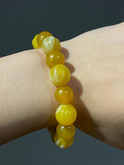 鹅黄玛瑙珠手链与耳坠套组，顺丰包邮 商品图3