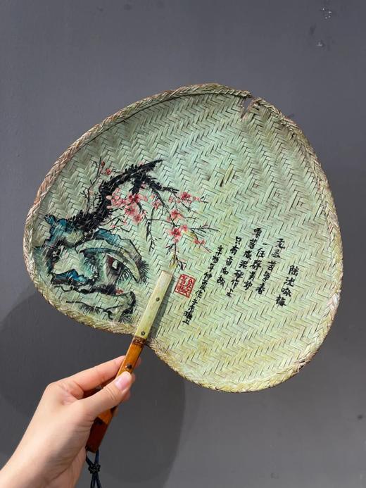 文人绘梅花与松下高士图蒲扇，顺丰包邮 商品图0