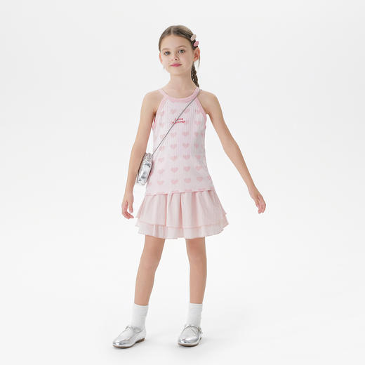 马克珍妮女童甜心少女挂脖背心儿童吊带纯棉2025年夏装新款550713 商品图1