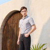 半身缘男装 夏季垂感提花柔软光洁抗皱短袖衬衫252112M01012135 商品缩略图0