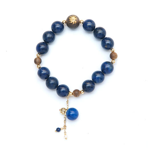 MELI&MOLI 青金石迷你圆球香薰瓶青金石九尾狐沉香珠手串—五行之水【D类】 商品图1