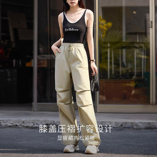 【专属特价】熙世界户外工装伞兵裤女夏季薄款2025年新款休闲运动阔腿直筒裤子 商品图1