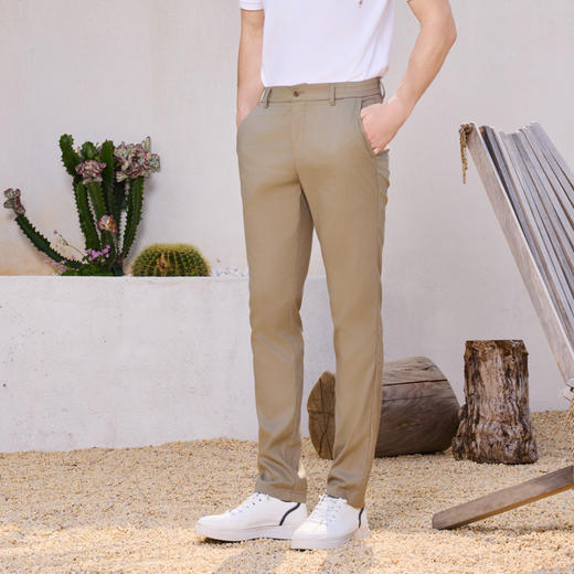 半身缘男裤 夏季舒适休闲透气凉爽垂感自然休闲裤252101M10303689 商品图2