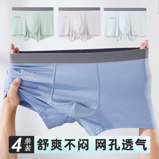 雅黛俪男士内裤无痕平角裤青年男生四角裤短裤薄款2025年夏季新款 商品图0
