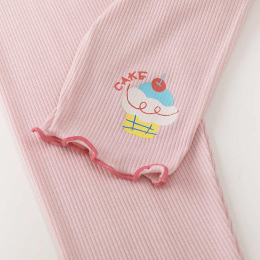 嘟嘟家女童轻薄打底裤夏装弹力女孩裤子夏季女宝修身木耳边五分裤 商品图3