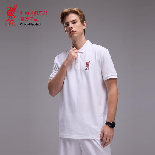 【官方正版】利物浦俱乐部 | 春夏新款白色棉感polo柔软舒适短袖清爽简约 商品图2