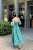 SIA SAYLOR 度假款绿色格纹抹胸泡泡袖连衣裙 18233 商品缩略图8